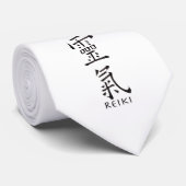 Reiki symbool in zwarte inkt stropdas (Opgerold)