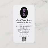 ** Reiki symbool Kanji Japan QR VIOLET Visitekaartje (Achterkant)