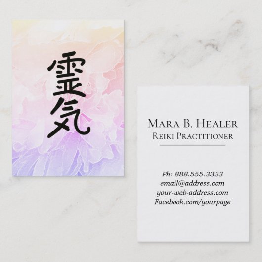 *~* Reiki Symbool Reiki Master Practitioner Flower Visitekaartje (Voorkant / Achterkant)