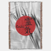 REIKI Symbool rood zwart + achtergrond Deken (Voorkant Verticaal)