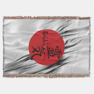 REIKI Symbool rood zwart + achtergrond Deken
