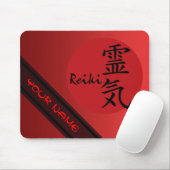 REIKI Symbool rood zwart + jouw naam & afbeelding Muismat (Met muis)