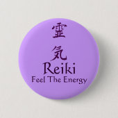 Reiki symbool voel de energie ronde button 5,7 cm (Voorkant)