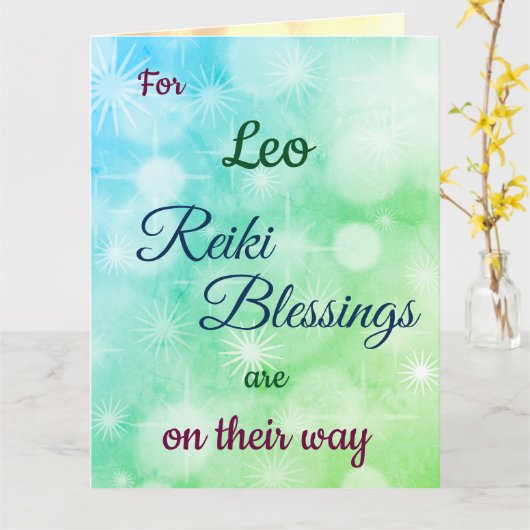 Reiki themed Get Well groet Kaart (Gele Bloem)