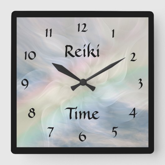 Reiki Time Vierkante Klok (Voorkant)