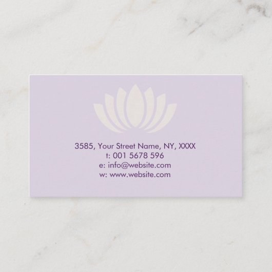 Reiki Verdichtingssymbool en handen amethist en go Visitekaartje (Achterkant)