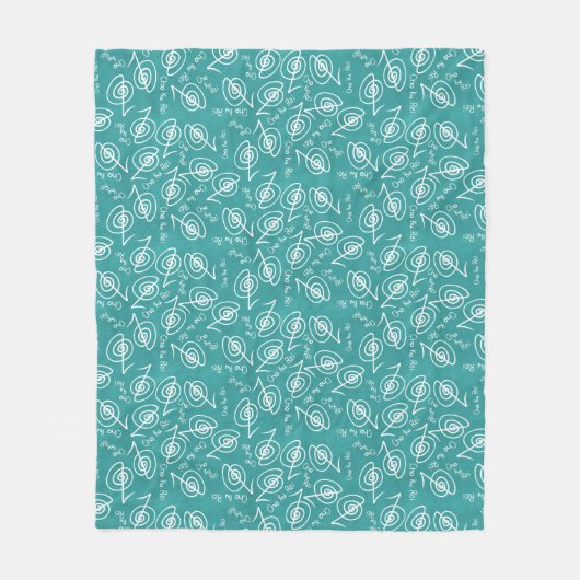 Reiki Verwarmend Symbolen Patroon Cho Ku Rei Fleece Deken (Voorkant)