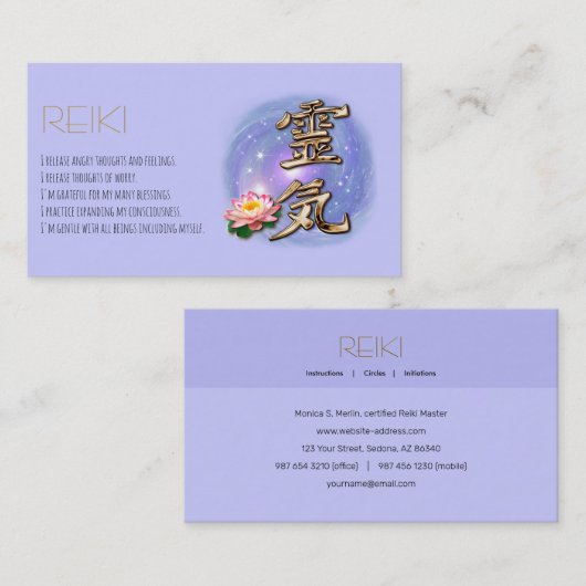 Reiki Visitekaartje (Voorkant / Achterkant)