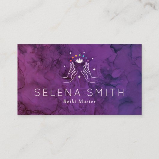 Reiki Visitekaartje met Chakras (Voorkant)