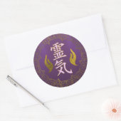Reiki waarmee handensymbolen met lotus worden verh ronde sticker (Envelop)