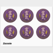 Reiki waarmee handensymbolen met lotus worden verh ronde sticker (Vel)