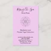 *~* Reiki Waterverf Sacred Geometry Yoga Visitekaartje (Achterkant)