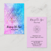 *~* Reiki Waterverf Sacred Geometry Yoga Visitekaartje (Voorkant / Achterkant)