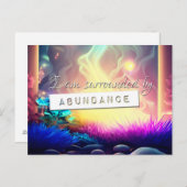 Reiki Wet van Aantrekking Overvloed Affirmatie Briefkaart (Voorkant / Achterkant)