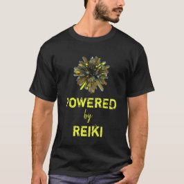 *~* Reiki Yellow Gold Crystal Sphere Mannen Black T-shirt