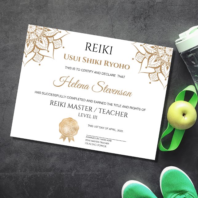 Reiki Yoga-certificaat van voltooiing (Creator heeft geüpload)