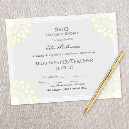 Reiki Yoga-certificaat van voltooiing
