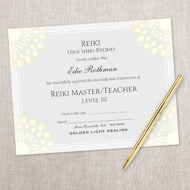 Reiki Yoga-certificaat van voltooiing (Creator heeft geüpload)