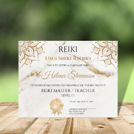 Reiki Yoga-certificaat van voltooiing