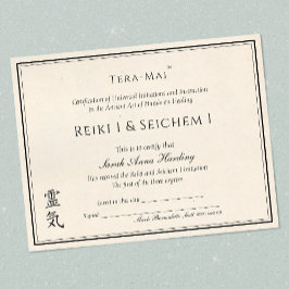 Reiki Yoga-certificaat van voltooiing