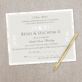 Reiki Yoga-certificaat van voltooiing
