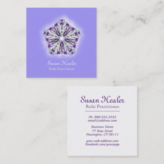 Reiki Yoga Energy Healer Light Fully Vierkante Visitekaartje (Voorkant / Achterkant)