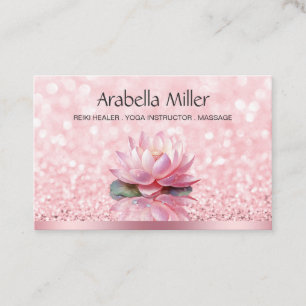 Reiki Yoga Massage Bokeh Lotus Roze Loyaliteit Visitekaartje