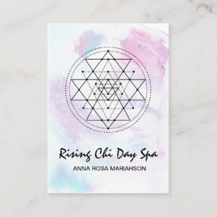*~* Reiki Yoga Massage Pastel Sacred Geometry Visitekaartje