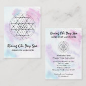 *~* Reiki Yoga Massage Pastel Sacred Geometry Visitekaartje (Voorkant / Achterkant)