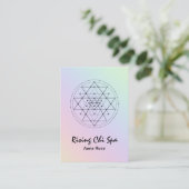 *~* Reiki Yoga Rainbow Pastel Sacred Geometry Visitekaartje (Staand voorkant)