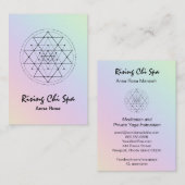 *~* Reiki Yoga Rainbow Pastel Sacred Geometry Visitekaartje (Voorkant / Achterkant)