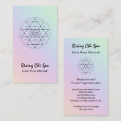 ** Reiki Yoga Regenboog Heilige Geometrie Pastel Visitekaartje (Voorkant / Achterkant)