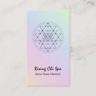 ** Reiki Yoga Regenboog Heilige Geometrie Pastel Visitekaartje