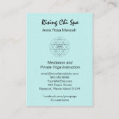 *~* Reiki Yoga Roos Glitter Sacred Geometry Visitekaartje (Achterkant)