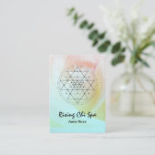 *~* Reiki Yoga Roos Glitter Sacred Geometry Visitekaartje (Staand voorkant)