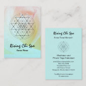 *~* Reiki Yoga Roos Glitter Sacred Geometry Visitekaartje (Voorkant / Achterkant)