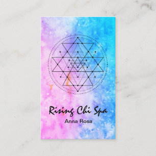 *~* Reiki Yoga Waterverf Geometry Visitekaartje