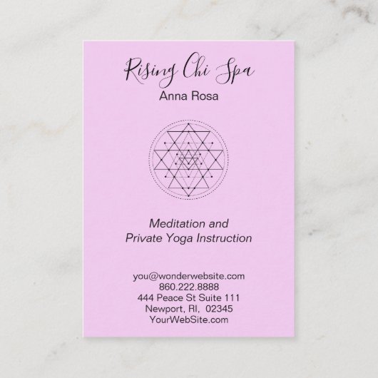 *~* Reiki Yoga Waterverf Geometry Visitekaartje (Achterkant)