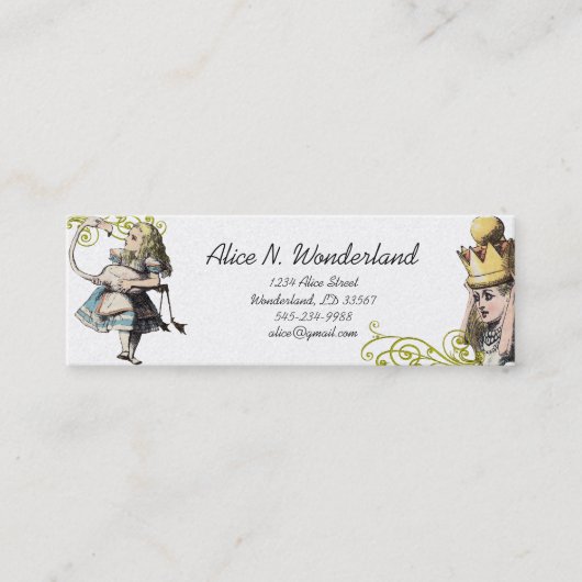 Reilaboration van  Alice in Wonderland Mini Visitekaartje (Voorkant)
