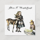 Reilaboration van  Alice in Wonderland Vierkante Visitekaartje (Achterkant)