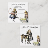 Reilaboration van  Alice in Wonderland Vierkante Visitekaartje (Voorkant / Achterkant)