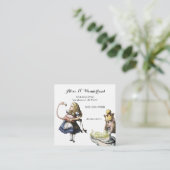 Reilaboration van  Alice in Wonderland Vierkante Visitekaartje (Staand voorkant)