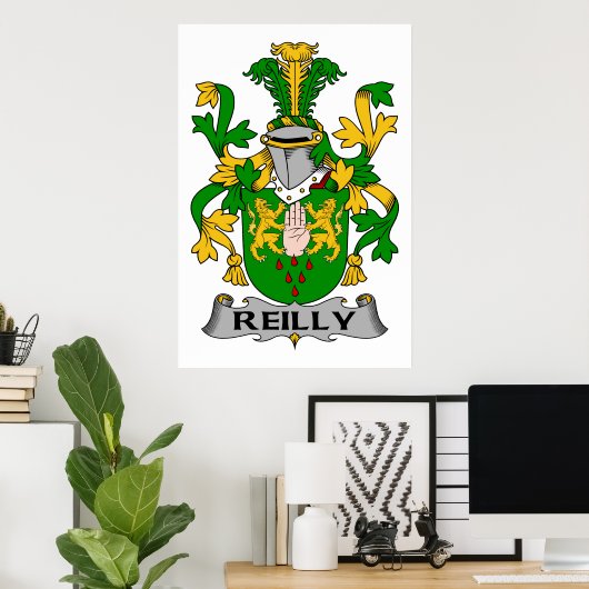 Reilly Family Crest Poster (Thuiskantoor)