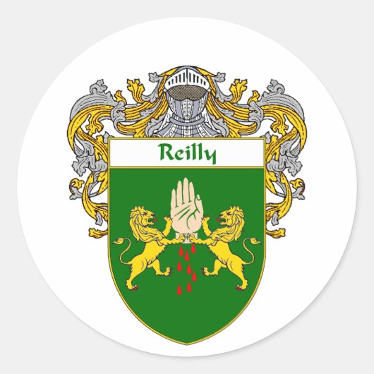 Reilly Wapenschild (Gemanteld) Ronde Sticker (Voorkant)