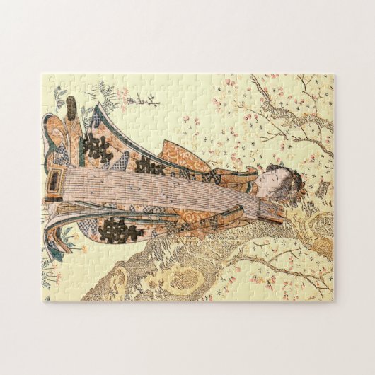 Reimage Hokusai's Japanse vrouw kersenboom Legpuzzel (Horizontaal)