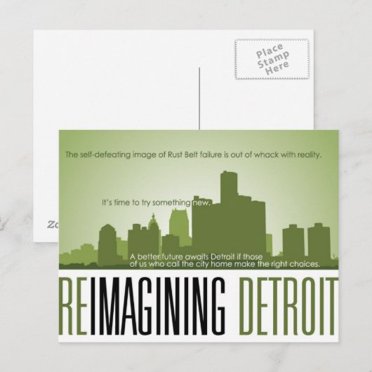Reimagining Detroit Postcard Briefkaart (Voorkant / Achterkant)