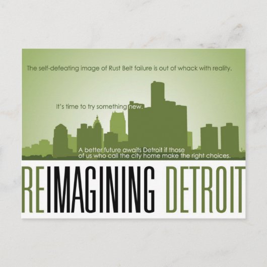 Reimagining Detroit Postcard Briefkaart (Voorkant)