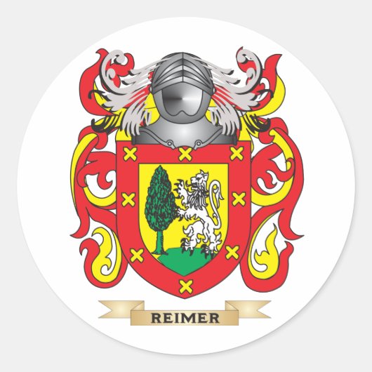 Reimer Coat of Arms (familiekust) Ronde Sticker (Voorkant)