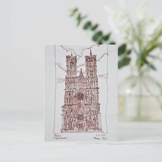 Reims Cathedral | Regio Champagne, Frankrijk Briefkaart (Staand voorkant)