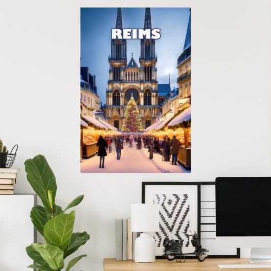Reims Christmas Elegance Poster (Thuiskantoor)